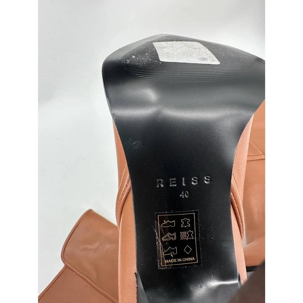 Reiss Caitlin Brown Leather Knee‎ High Boots 40 NEW